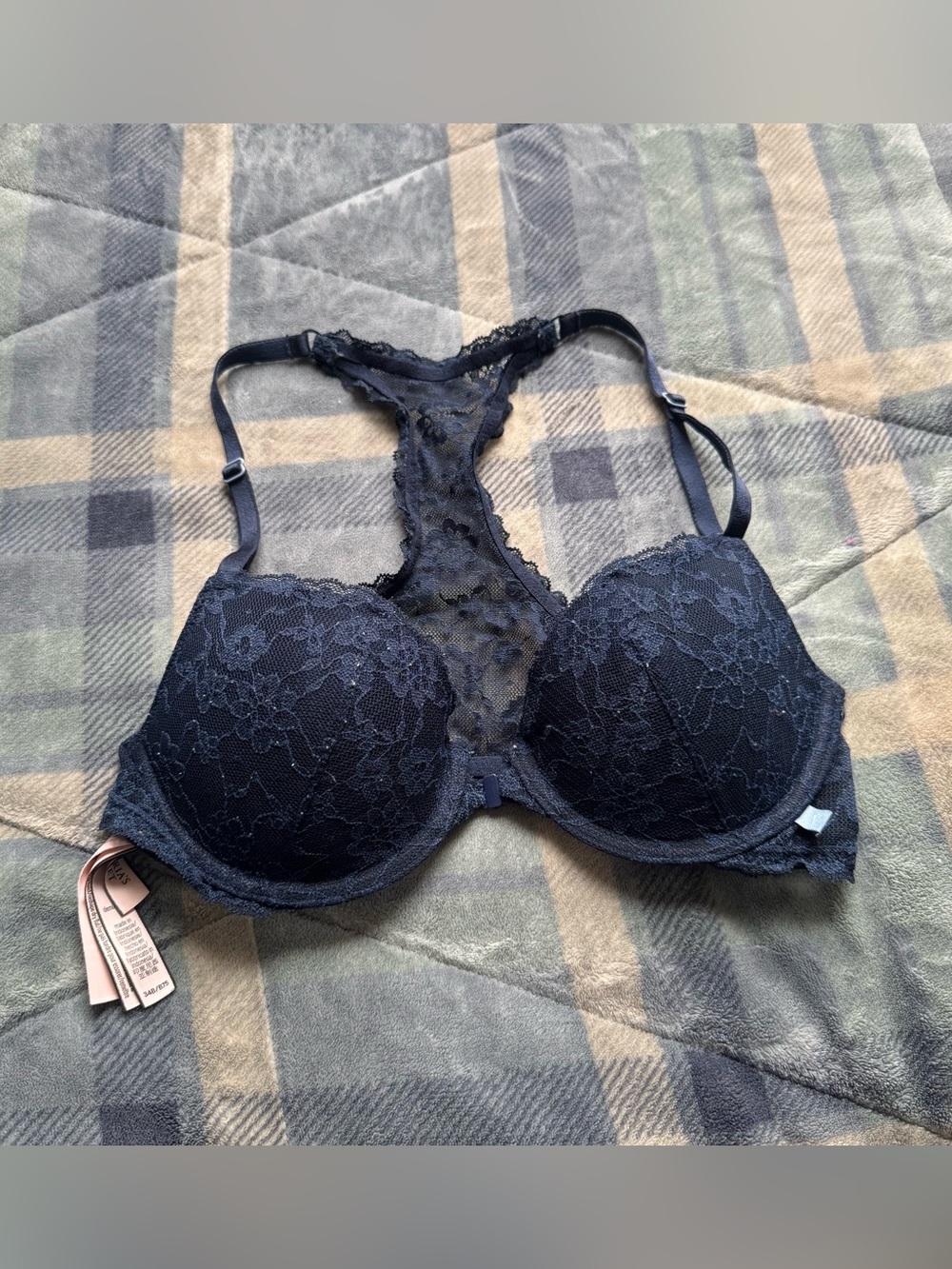 Victoria's Secret Black Lace Racerback Push-Up Bra